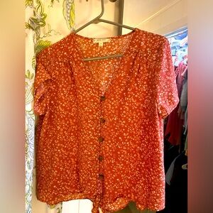 Button Down floral blouse
